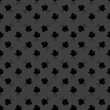 Video kamera web simgesi. düz dizayn. Kusursuz gri desen.