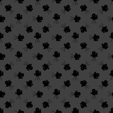 Video kamera web simgesi. düz dizayn. Kusursuz gri desen.