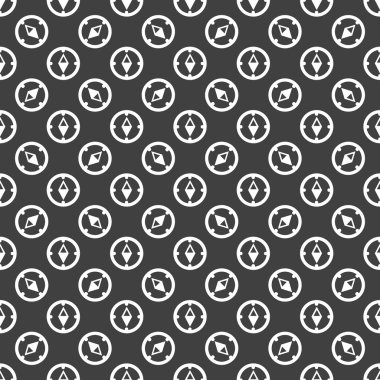 Pusula web simgesi. düz tasarım. Dikişsiz desen gri.