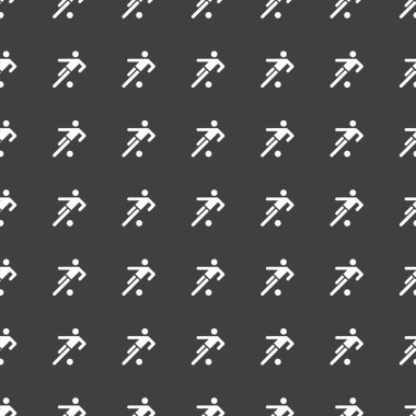 Futbol oyuncu web simgesi. düz tasarım. Dikişsiz desen gri.