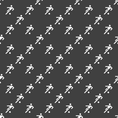 Futbol oyuncu web simgesi. düz tasarım. Dikişsiz desen gri.