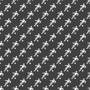 Futbol oyuncu web simgesi. düz tasarım. Dikişsiz desen gri.