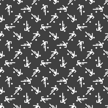 Futbol oyuncu web simgesi. düz tasarım. Dikişsiz desen gri.