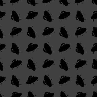 UFO web simgesi. düz tasarım. Dikişsiz desen gri.