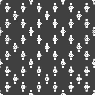 saat, saat web simgesi. düz tasarım. Dikişsiz desen gri.