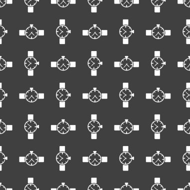 saat, saat web simgesi. düz tasarım. Dikişsiz desen gri.