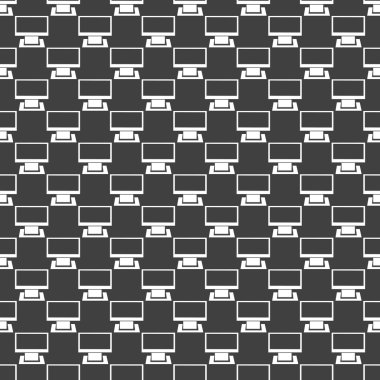 bilgisayar web simgesi. düz tasarım. Dikişsiz desen gri.
