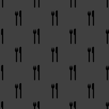 Çatal, bıçak, çatal web simgesi. düz tasarım. Dikişsiz desen gri.