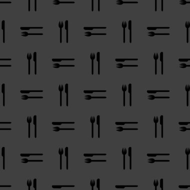 Çatal, bıçak, çatal web simgesi. düz tasarım. Dikişsiz desen gri.
