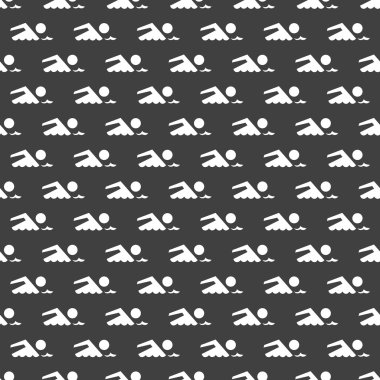 yüzücü, havuzu web simgesi. düz tasarım. Dikişsiz desen gri.