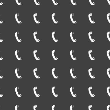 telefon. Web simgesi. düz tasarım. Dikişsiz desen gri.