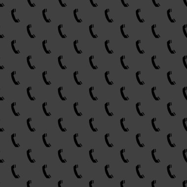 telefon. Web simgesi. düz tasarım. Dikişsiz desen gri.