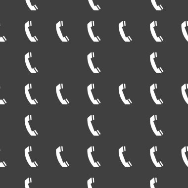 telefon. Web simgesi. düz tasarım. Dikişsiz desen gri.
