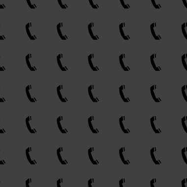 telefon. Web simgesi. düz tasarım. Dikişsiz desen gri.