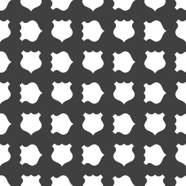 kalkan web simgesi. düz tasarım. Dikişsiz desen gri.