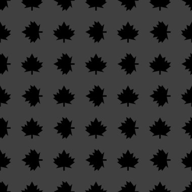 Maple leaf wb simgesi. düz tasarım. Dikişsiz desen gri.