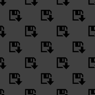 disketi indir web simgesi. düz tasarım. Dikişsiz desen gri.