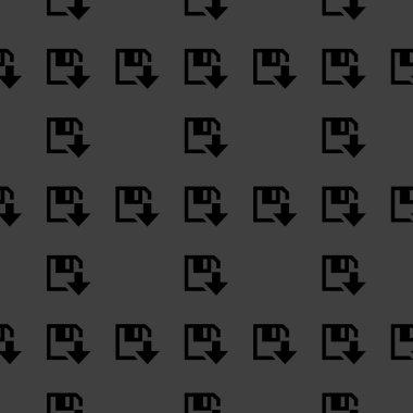 disketi indir web simgesi. düz tasarım. Dikişsiz desen gri.