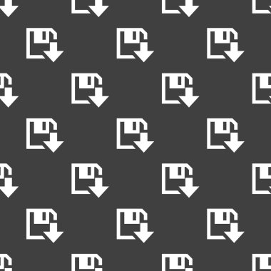 disketi indir web simgesi. düz tasarım. Dikişsiz desen gri.