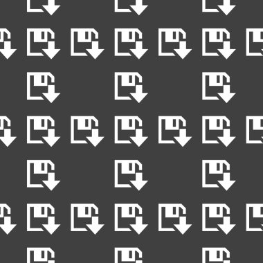 disketi indir web simgesi. düz tasarım. Dikişsiz desen gri.