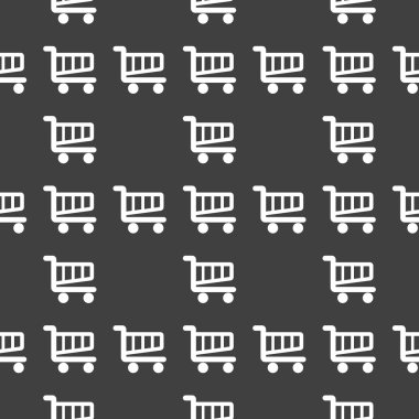 alışveriş sepeti web simgesi. düz tasarım. seamless modeli.