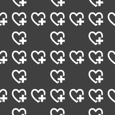 kalp web simgesi. düz tasarım. seamless modeli.