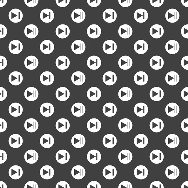 Play button web icon. flat design. Seamless pattern. — Stock Vector