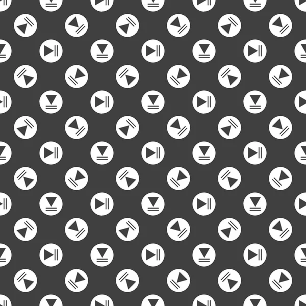 Play button web icon. flat design. Seamless pattern. — Stock Vector