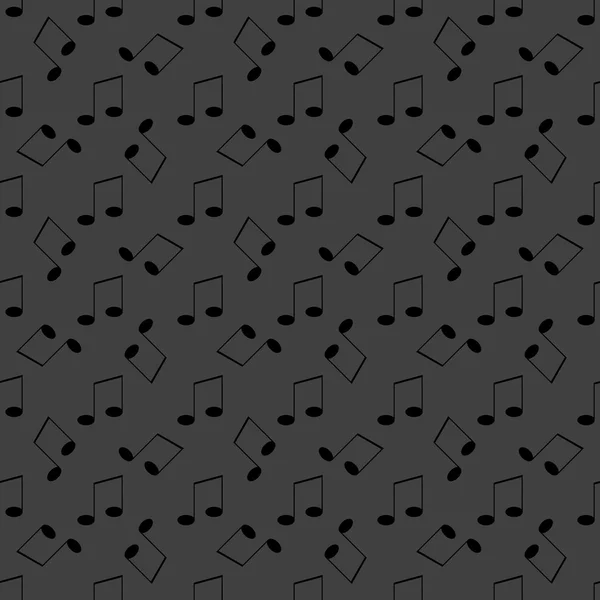 音楽要素メモ web アイコン。フラットなデザイン。灰色のシームレスなパターン. — ストックベクタ