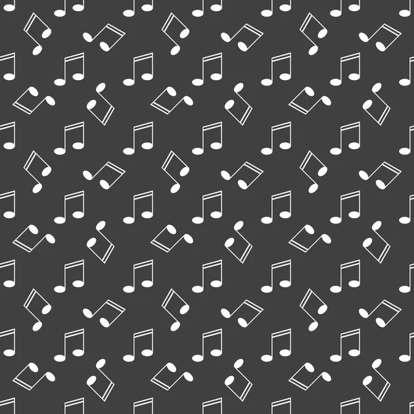 Éléments de musique note icône web. design plat. Modèle gris sans couture . — Image vectorielle