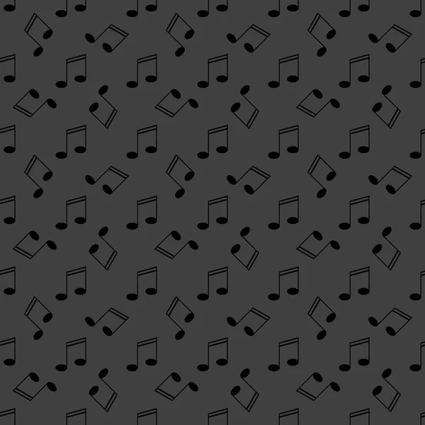 Éléments de musique note icône web. design plat. Modèle gris sans couture . — Image vectorielle