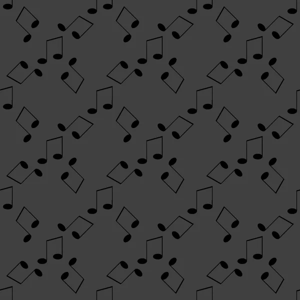 Éléments de musique note icône web. design plat. Modèle gris sans couture . — Image vectorielle