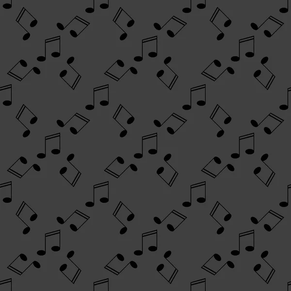 Music elements notes web icon. flat design. Seamless gray pattern. — Stock Vector