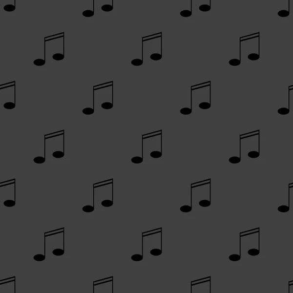 Muziek elementen notities web pictogram. platte ontwerp. naadloze grijs patroon. — Stockvector
