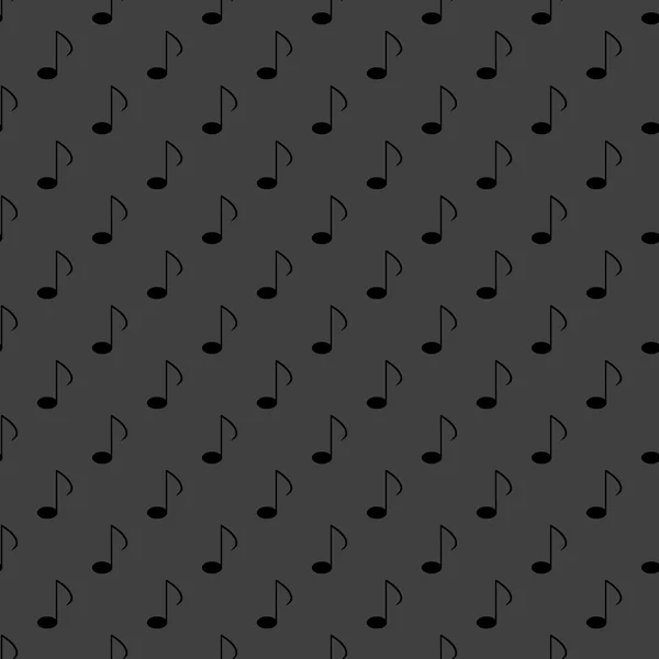 Ikona webové hudební prvky poznámky. plochý design. šedý vzor bezešvé. — Stockový vektor