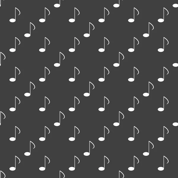 Éléments de musique note icône web. design plat. Modèle gris sans couture . — Image vectorielle