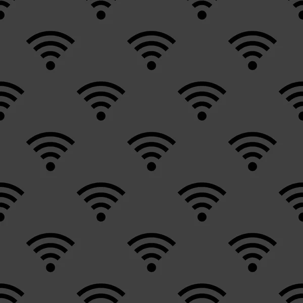 Wi-fi spindelväv ikonen. platt design. sömlös grå mönster. — Stock vektor