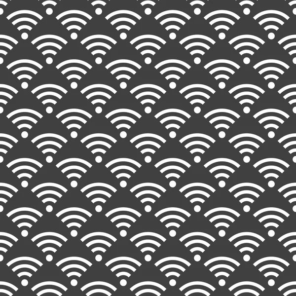 Wi-fi spindelväv ikonen. platt design. sömlös grå mönster. — Stock vektor