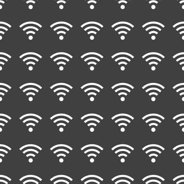 Wi-fi spindelväv ikonen. platt design. sömlös grå mönster. — Stock vektor