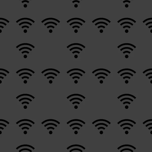 Wi-fi spindelväv ikonen. platt design. sömlös grå mönster. — Stock vektor