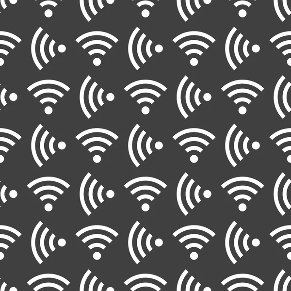 Wi-fi spindelväv ikonen. platt design. sömlös grå mönster. — Stock vektor