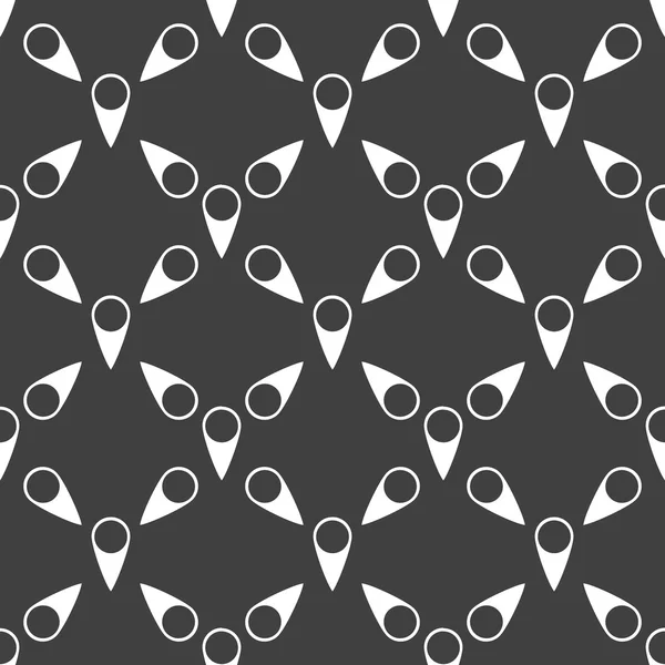 Aanwijzers web Kaartpictogram. platte ontwerp. naadloze grijs patroon. — Stockvector