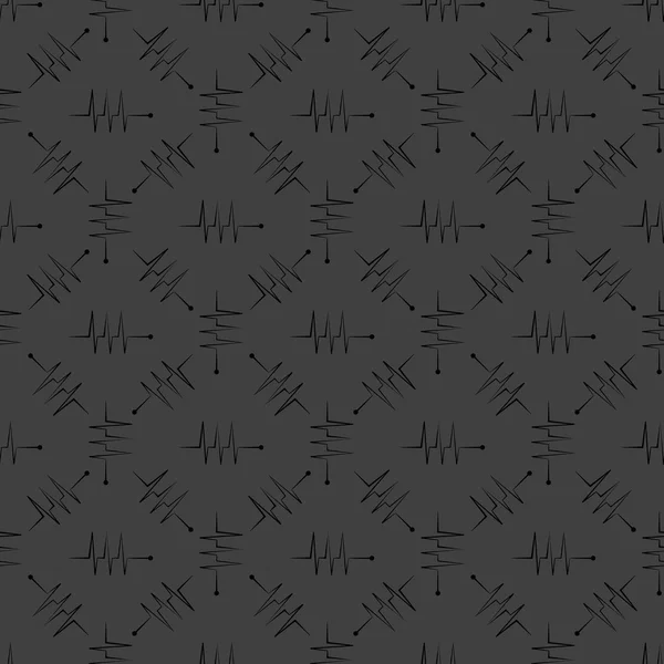 Hart ritme web pictogram. platte ontwerp. naadloze grijs patroon. — Stockvector