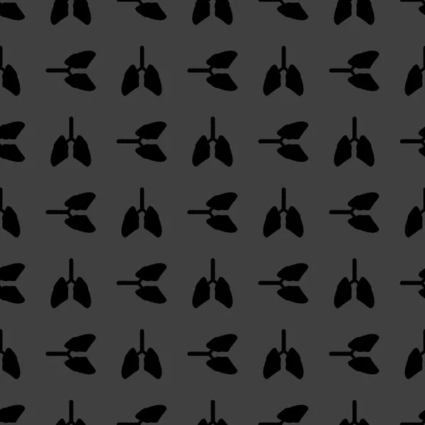 Icono web de pulmón humano. diseño plano. Patrón gris inconsútil . — Vector de stock