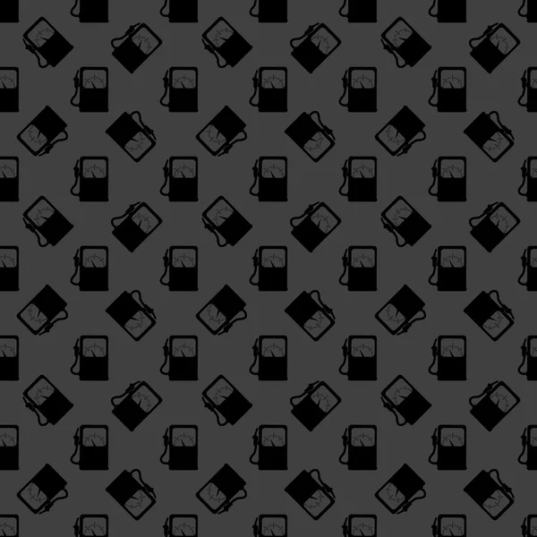 Essence, icône web de la station-service. design plat. Modèle gris sans couture . — Image vectorielle