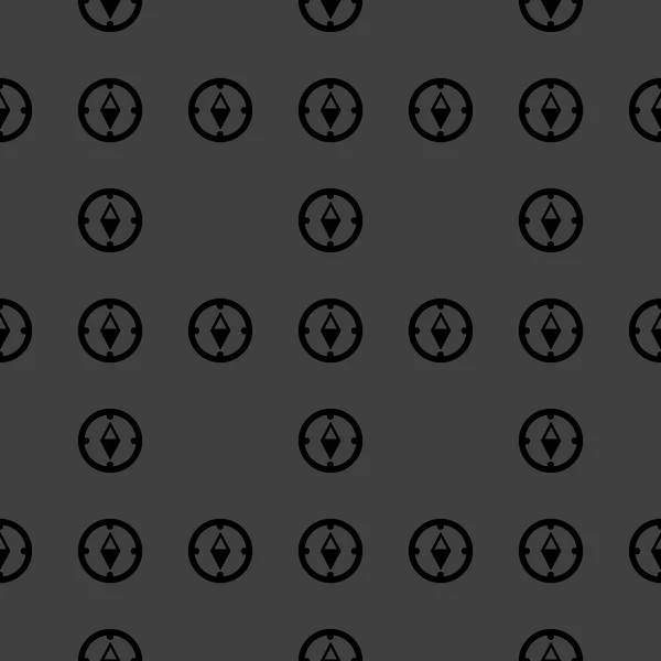 Pusula web simgesi. düz tasarım. Dikişsiz desen gri. — Stok Vektör