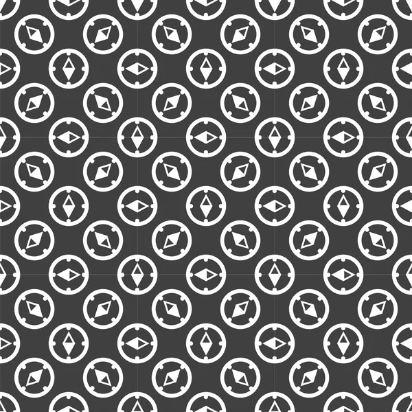 Icône web boussole. design plat. Modèle gris sans couture . — Image vectorielle