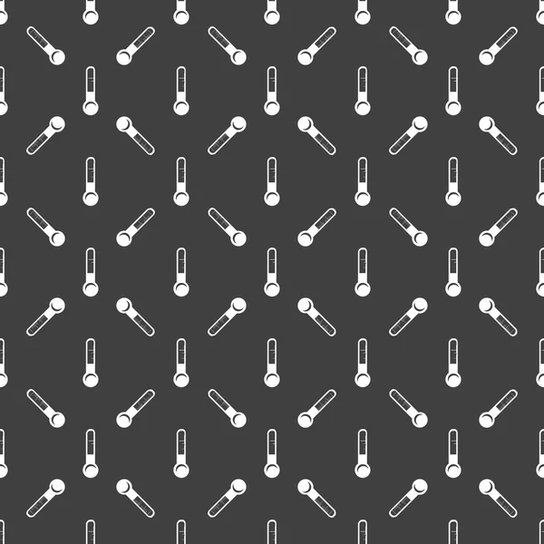 Thermometer. web icon. flat design. Seamless gray pattern. — Stock Vector