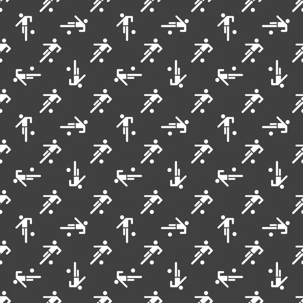 Futbol oyuncu web simgesi. düz tasarım. Dikişsiz desen gri.