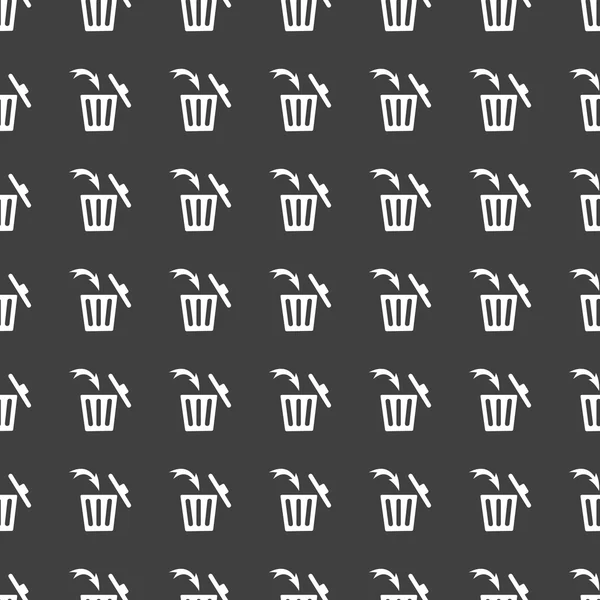çöp kutusu web simgesi. düz tasarım. Dikişsiz desen gri.